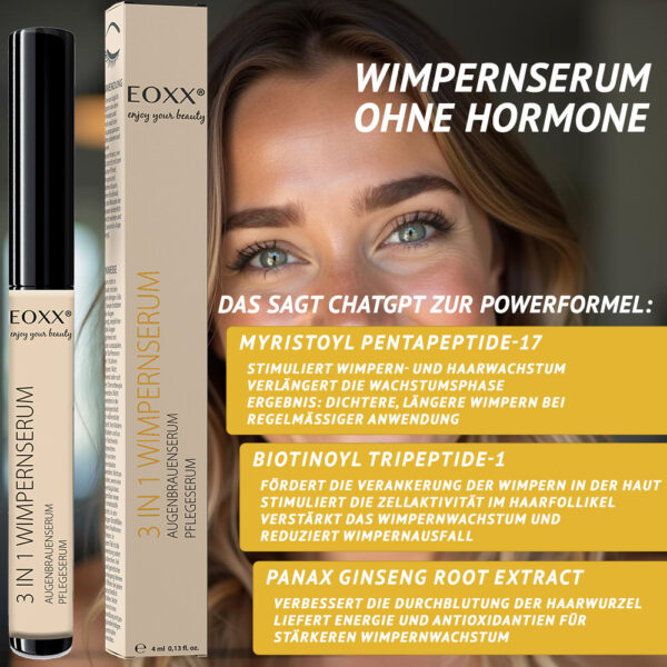 Wimpernserum & EOXX Mascara Set – Natürliche Wimpernpflege für Volumen & Ausdruck – Bild 5